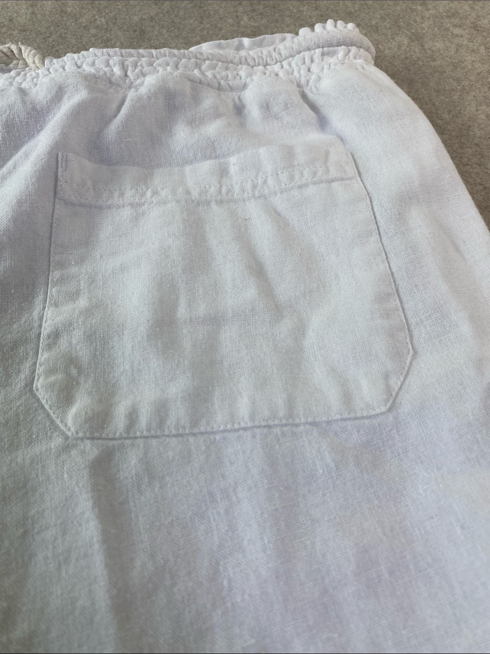 Ci Sono White Linen Blend Drawstring Wide Leg Pants XL Resort - Picture 9 of 10